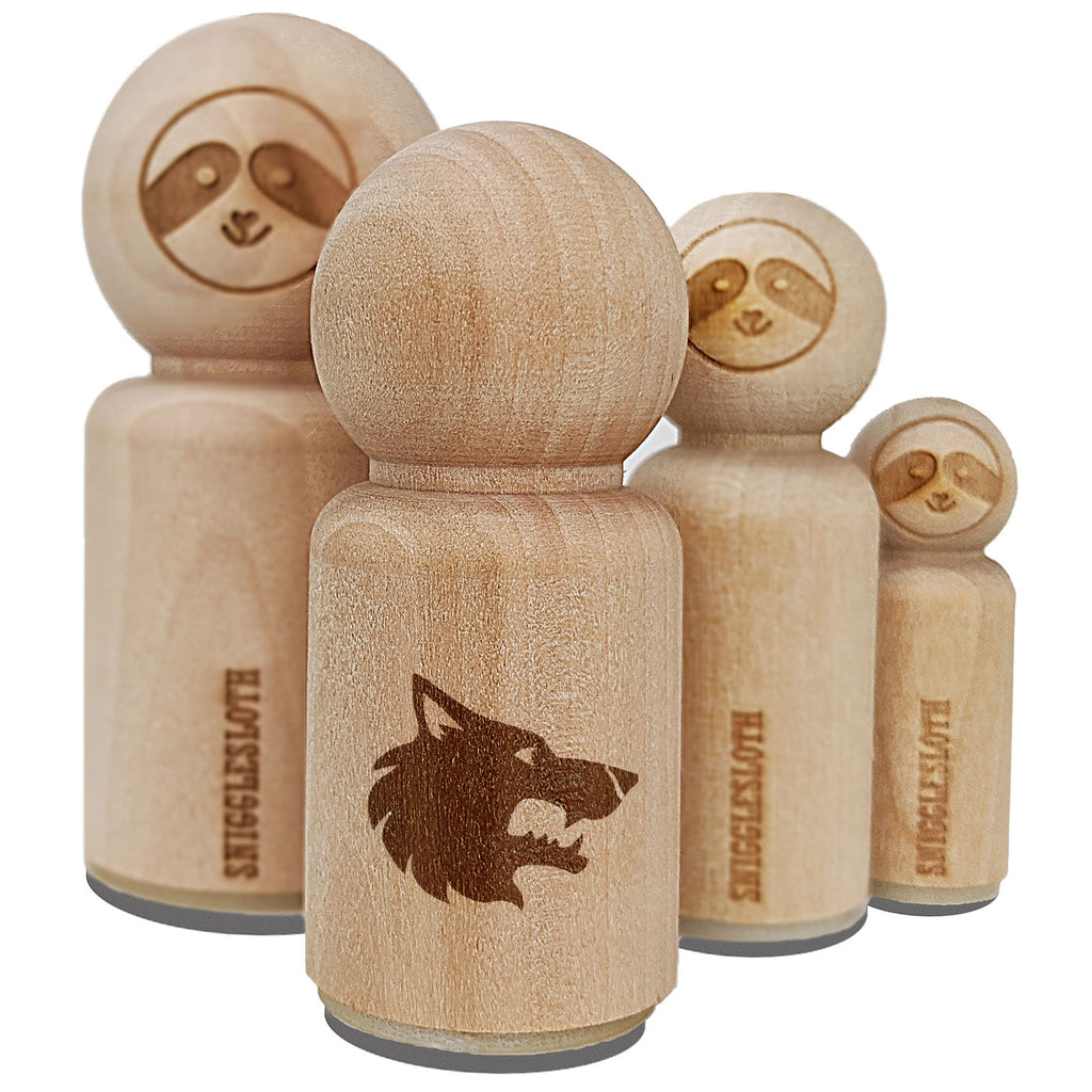 Wolf Head Side Profile Rubber Stamp for Stamping Crafting Planners