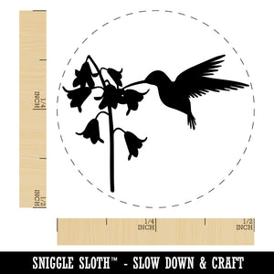 Hummingbird and Flower Rubber Stamp for Stamping Crafting Planners