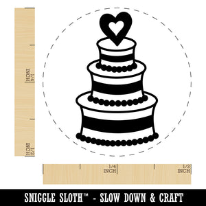 Wedding Cake with Heart Rubber Stamp for Stamping Crafting Planners