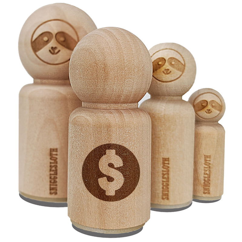 Dollar Sign Money in Circle Rubber Stamp for Stamping Crafting Planners