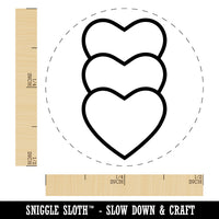Heart Love Trio Rubber Stamp for Stamping Crafting Planners