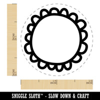 Scalloped Circle Frame Doodle Rubber Stamp for Stamping Crafting Planners