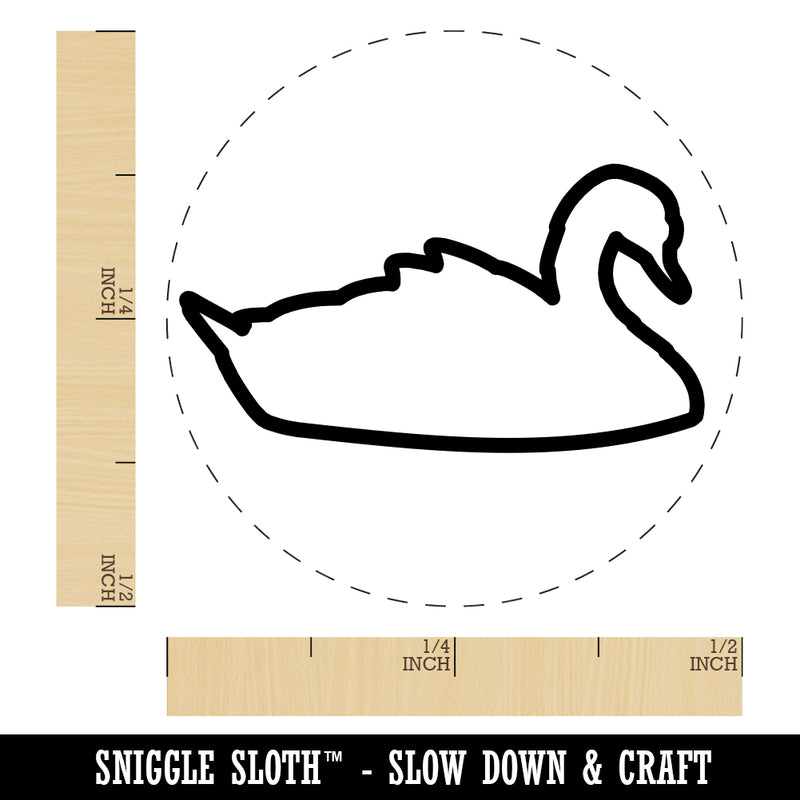 Swan Swimming Outline Rubber Stamp for Stamping Crafting Planners