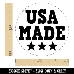 USA Made with Stars Fun Text Rubber Stamp for Stamping Crafting Planners
