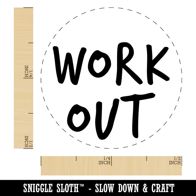 Work Out Fun Text Rubber Stamp for Stamping Crafting Planners