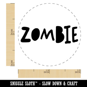 Zombie Halloween Fun Text Rubber Stamp for Stamping Crafting Planners