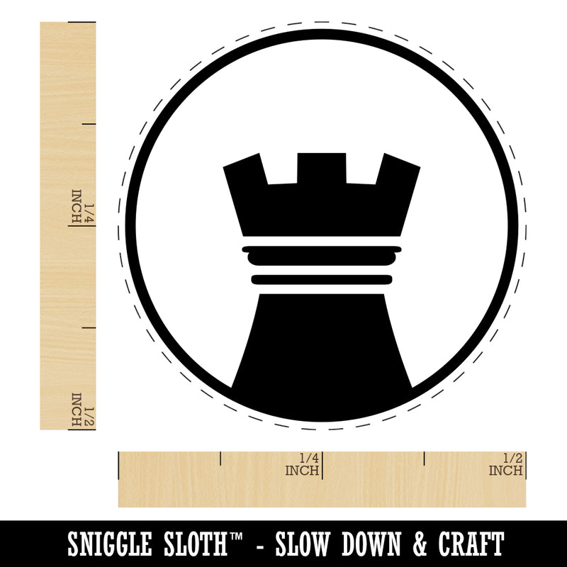 Chess Piece Black Rook Rubber Stamp for Stamping Crafting Planners