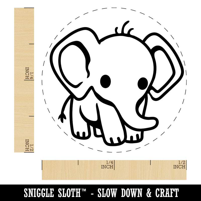 Cute Baby Elephant Rubber Stamp for Stamping Crafting Planners