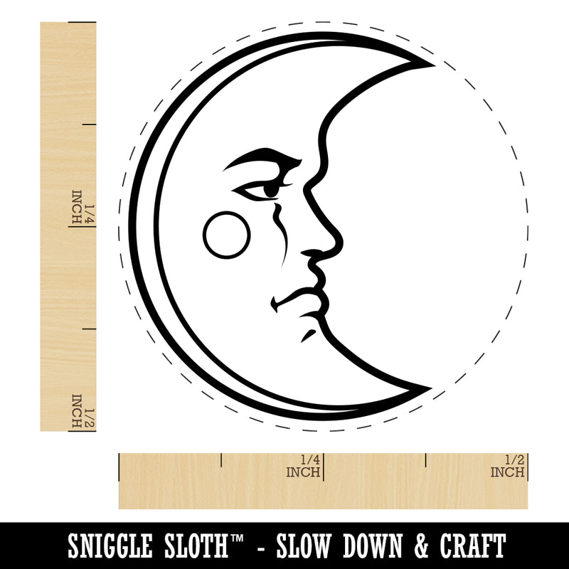 Heraldic Moon Face Rubber Stamp for Stamping Crafting Planners