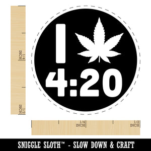 I Love 420 Marijuana Circle Rubber Stamp for Stamping Crafting Planners
