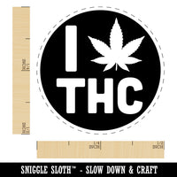 I Love THC Marijuana Circle Rubber Stamp for Stamping Crafting Planners