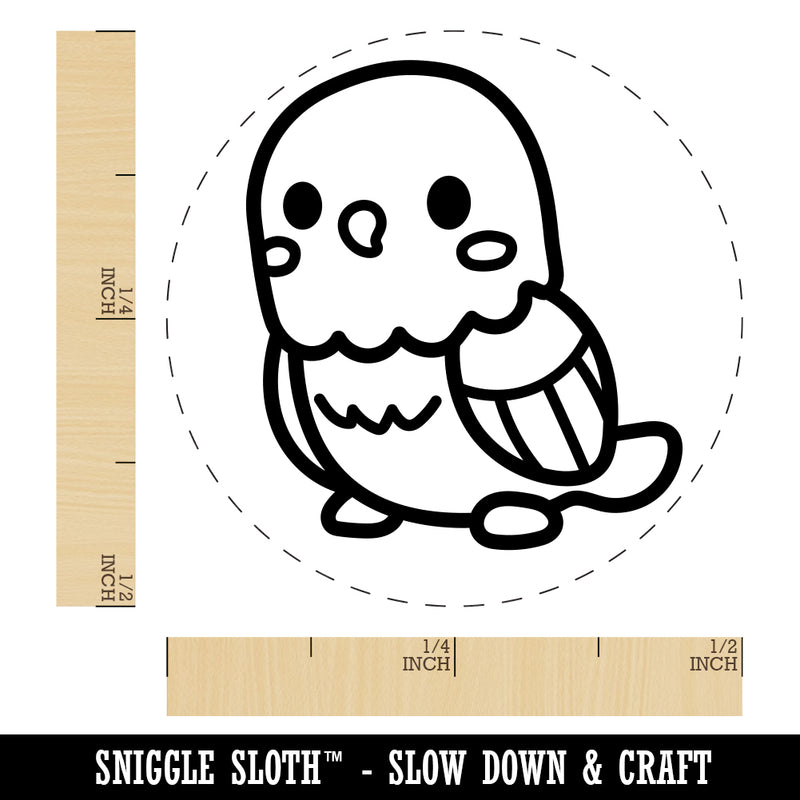 Kawaii Cute Parakeet Budgie Bird Rubber Stamp for Stamping Crafting Planners