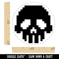 Pixel Digital Skull Rubber Stamp for Stamping Crafting Planners