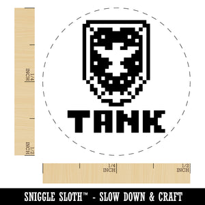 Pixel RPG Tank Warrior Shield Rubber Stamp for Stamping Crafting Planners