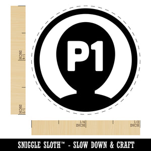 Player One Person Indicator Gaming Icon Rubber Stamp for Stamping Crafting Planners