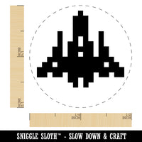 Retro Invaders from Space Rocket Ship Rubber Stamp for Stamping Crafting Planners