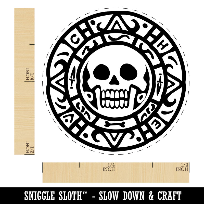 Skull Pirate Coin Rubber Stamp for Stamping Crafting Planners