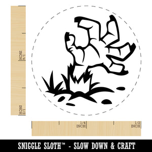 Zombie Hand Popping Out of Ground Halloween Rubber Stamp for Stamping Crafting Planners