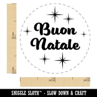 Buon Natale Merry Christmas Italian Starburst Rubber Stamp for Stamping Crafting Planners