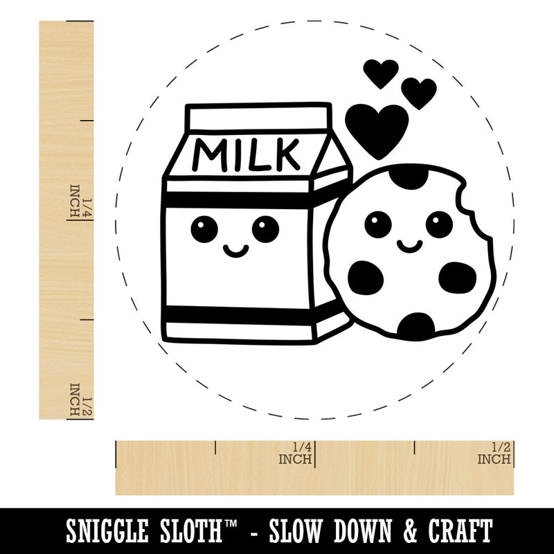 Cute Milk and Cookies Best Friends Love Rubber Stamp for Stamping Crafting Planners