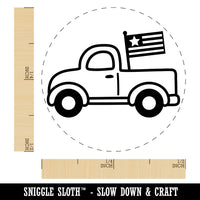 Cute Truck with Flag Rubber Stamp for Stamping Crafting Planners