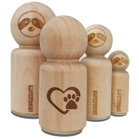 Heart with Paw Print Rubber Stamp for Stamping Crafting Planners