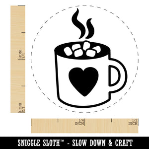 Hot Chocolate with Marshmallows Heart Mug Rubber Stamp for Stamping Crafting Planners