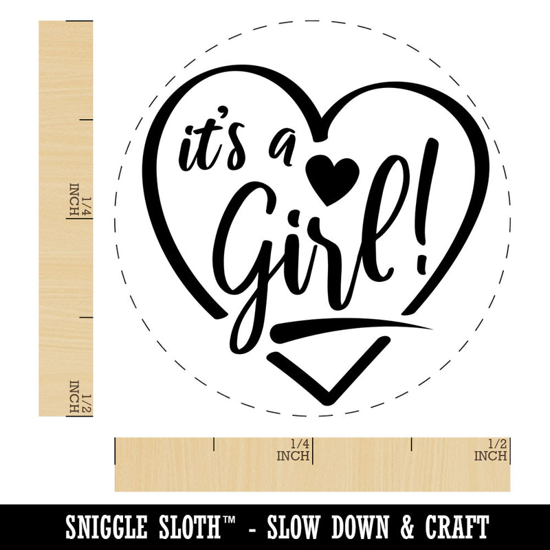 It's a Girl Baby Shower Rubber Stamp for Stamping Crafting Planners