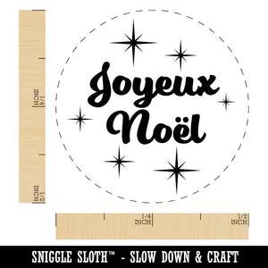 Joyeux Noel Merry Christmas French Starburst Rubber Stamp for Stamping Crafting Planners