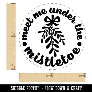 Meet Me Under the Mistletoe Merry Christmas Rubber Stamp for Stamping Crafting Planners