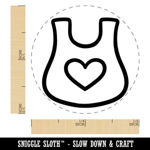 Baby Bib with Heart Rubber Stamp for Stamping Crafting Planners