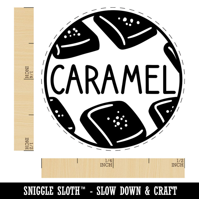 Caramel Text with Image Flavor Scent Rubber Stamp for Stamping Crafting Planners