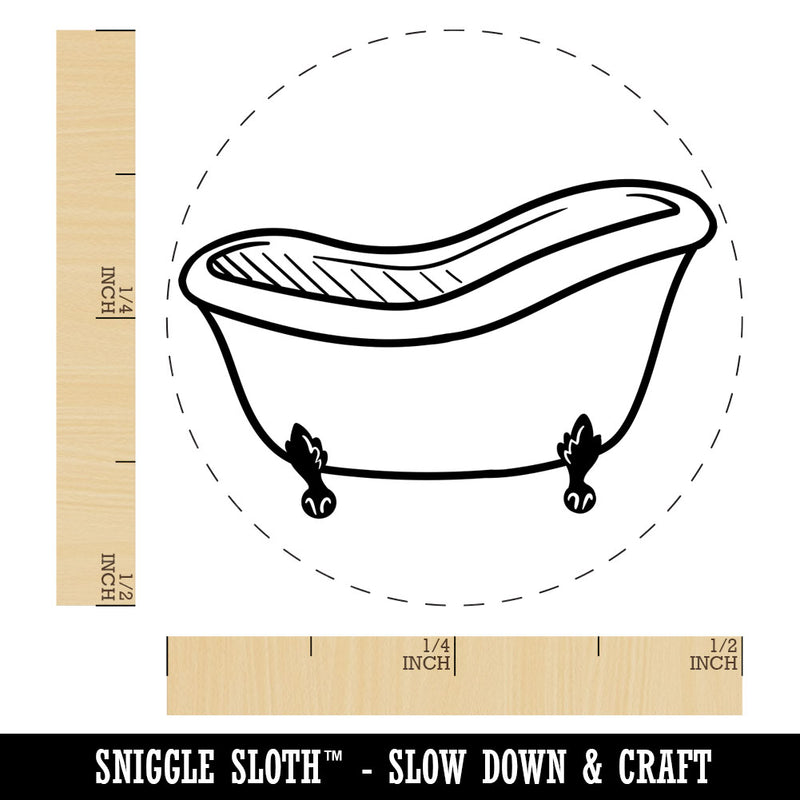 Cast Iron Bath Tub Rubber Stamp for Stamping Crafting Planners