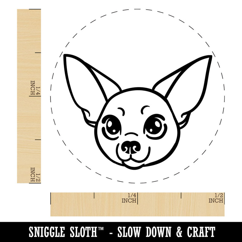 Chihuahua Dog Head Rubber Stamp for Stamping Crafting Planners