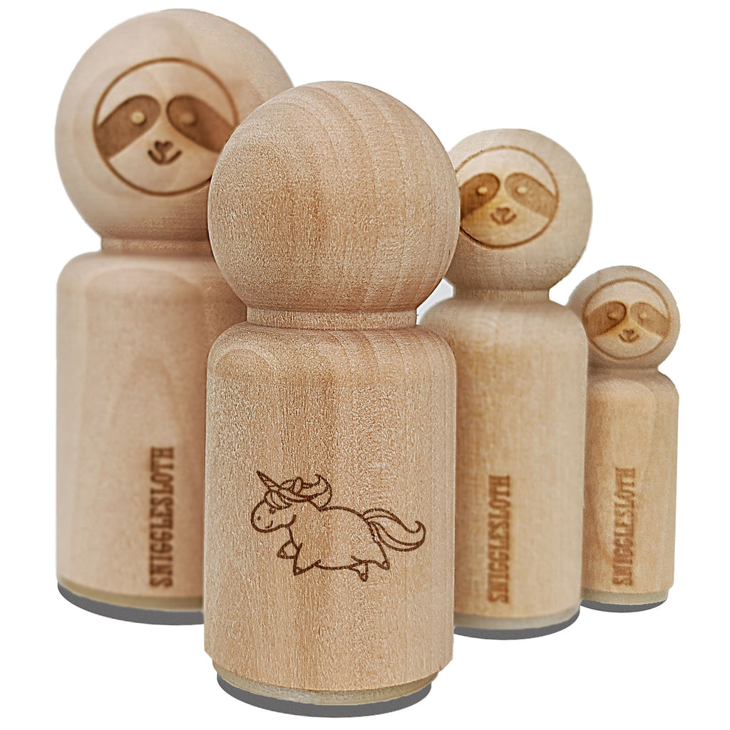 Chubby Unicorn Running Rubber Stamp for Stamping Crafting Planners