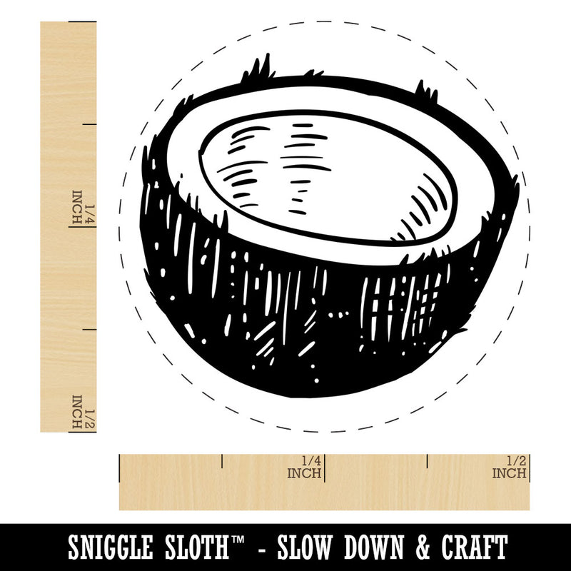 Cut Open Coconut Rubber Stamp for Stamping Crafting Planners