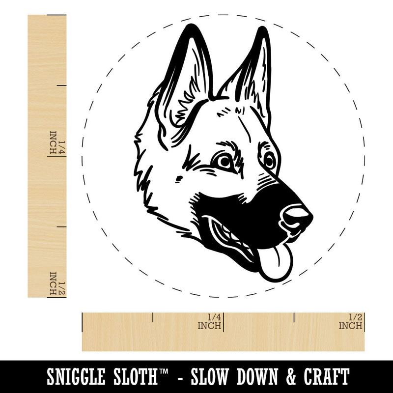 German Shepherd Dog Head Rubber Stamp for Stamping Crafting Planners