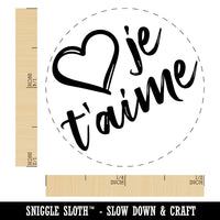 I Love You in French Je T'aime Heart Rubber Stamp for Stamping Crafting Planners