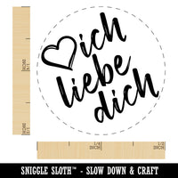 I Love You in German Ich Liebe Dich Heart Rubber Stamp for Stamping Crafting Planners