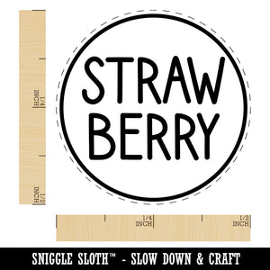 Strawberry Flavor Scent Rounded Text Rubber Stamp for Stamping Crafting Planners
