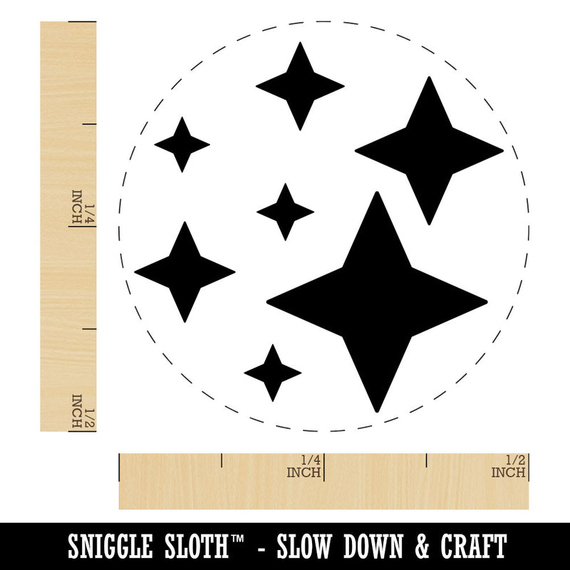 Twinkling Stars Glitter Shimmer Rubber Stamp for Stamping Crafting Planners
