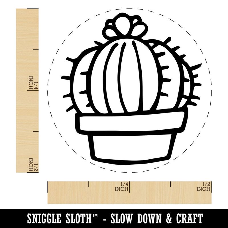 Hand Drawn Cactus With Flower Doodle Rubber Stamp for Stamping Crafting Planners