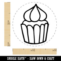 Hand Drawn Cupcake Doodle Rubber Stamp for Stamping Crafting Planners