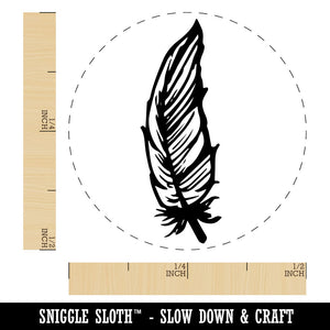 Hand Drawn Feather Doodle Rubber Stamp for Stamping Crafting Planners