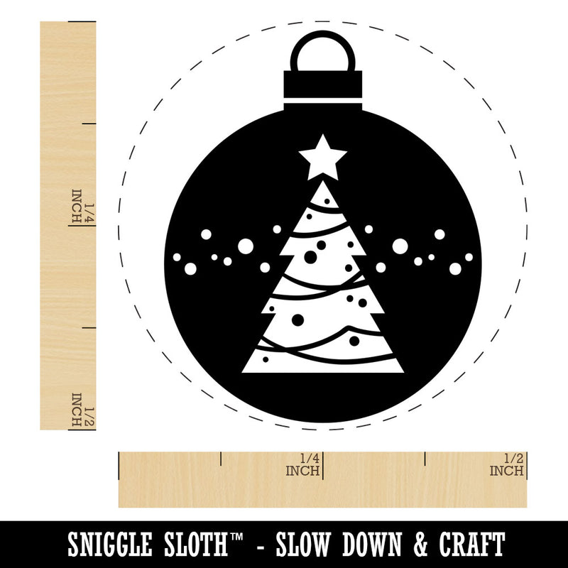 Holiday Ornament Christmas Evergreen Tree Rubber Stamp for Stamping Crafting Planners