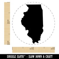 Illinois State Silhouette Rubber Stamp for Stamping Crafting Planners