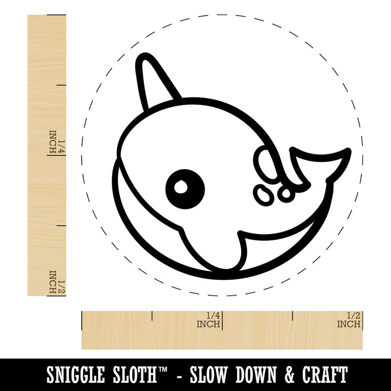 Kawaii Narwhal Rubber Stamp for Stamping Crafting Planners