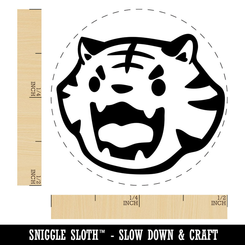 Cute and Fierce Tiger Head Rubber Stamp for Stamping Crafting Planners