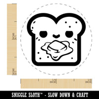 Cute and Kawaii Buttered Toast Bread Rubber Stamp for Stamping Crafting Planners