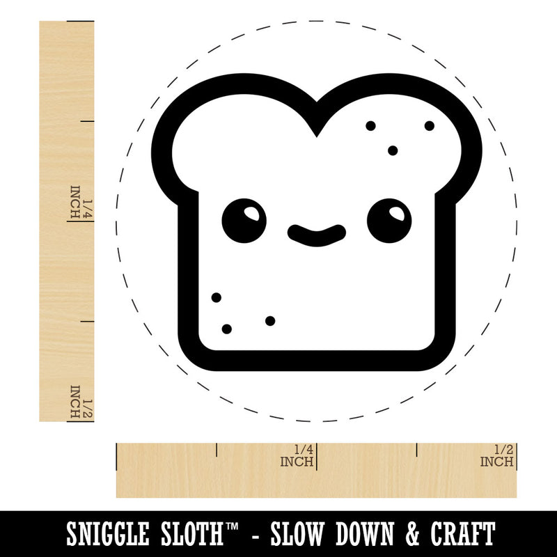 Cute and Kawaii Happy Toast Bread Rubber Stamp for Stamping Crafting Planners